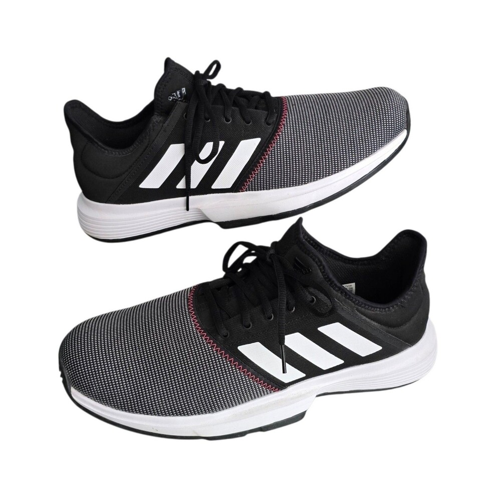 Adidas Gamecourt Tennis Shoes Mens Size 12 Black White Athletic Sneakers